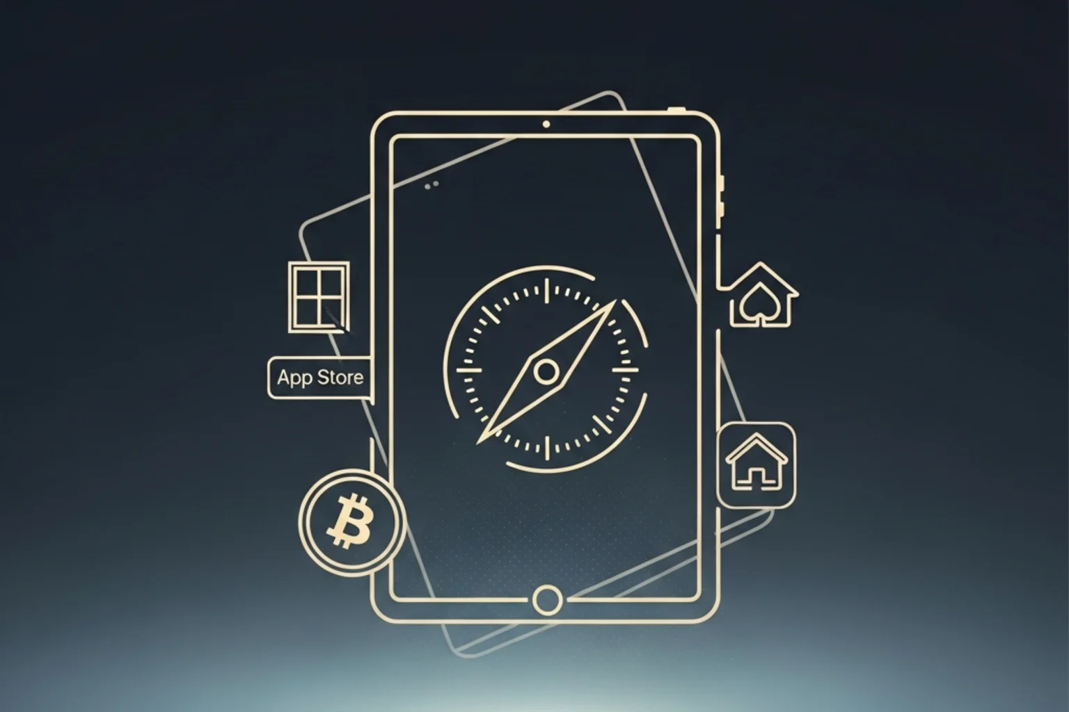 Composición editorial sobre casinos Bitcoin en iPhone y iPad: cómo se juega realmente
